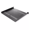 StarTech.com 1U serverová rack polica – univerzálna vetraná konzolová montážna vanička pre 19 palcový sieťový equipment rack a skriňu – vysokopevnostná oceľ – nosnosť 44lb/20kg – 16 palcov hlboká polica, čierna