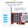 StarTech.com 4-portová USB Type-C PCIe karta, USB 3.2 10Gbps, USB-C PCI Express rozširujúca karta, 4x nezávislé USB kontroléry, Windows/Linux/macOS, TAA-konformný