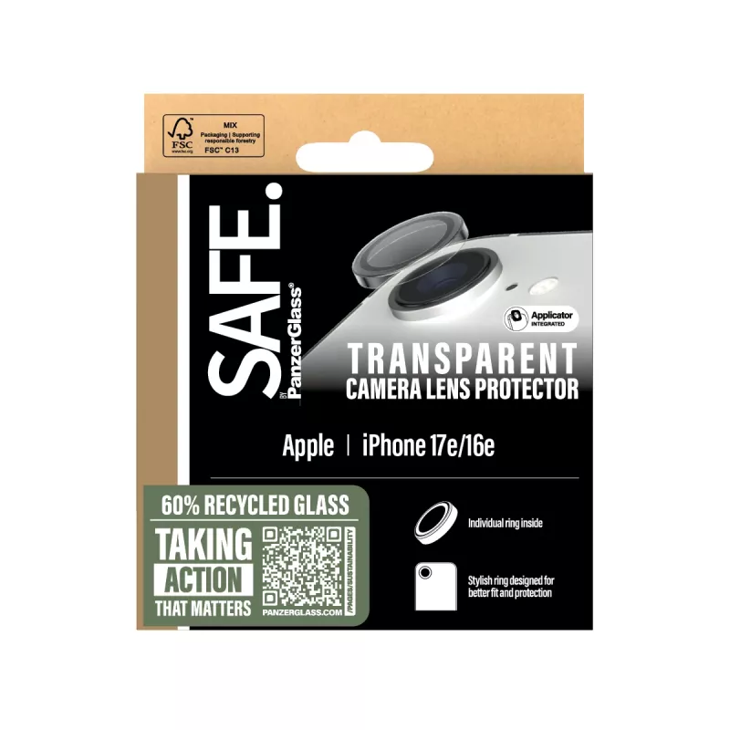 PanzerGlass SAFE. by ® ochrana kamery šošovky priehľadná iPhone 17e | 16e