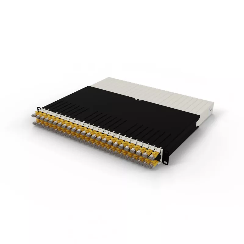 PATCHBOX .one PONEX8STPYL 8RU Cat6a U/FTP systém zaťahovacích prepojovacích káblov, 0,8 m, RJ-45, 10 Gbit/s, PoE, 24 kaziet, žltý