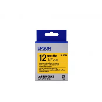 Epson kazeta s etiketami Strong Adhesive LK-4YBW čierna/žltá 12 mm (9 m)