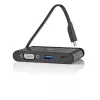 Nedis TCARF220BK adaptér USB-C USB 3.1, USB Type-A / USB Type-C / 1x VGA, čierny