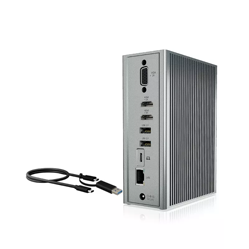 ICY BOX IB-DK2262AC káblové USB 3.2 Gen 1 (3.1 Gen 1) Type-C antracitové