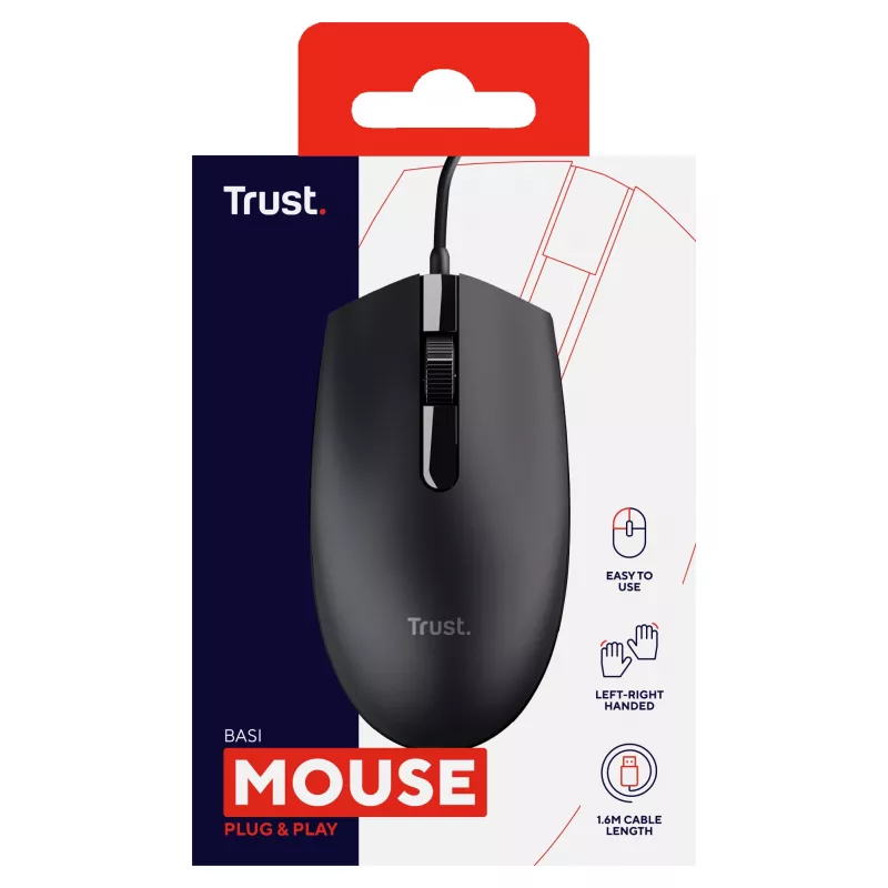 Trust Basi myš Office obojručná USB Type-A optická 1200 DPI