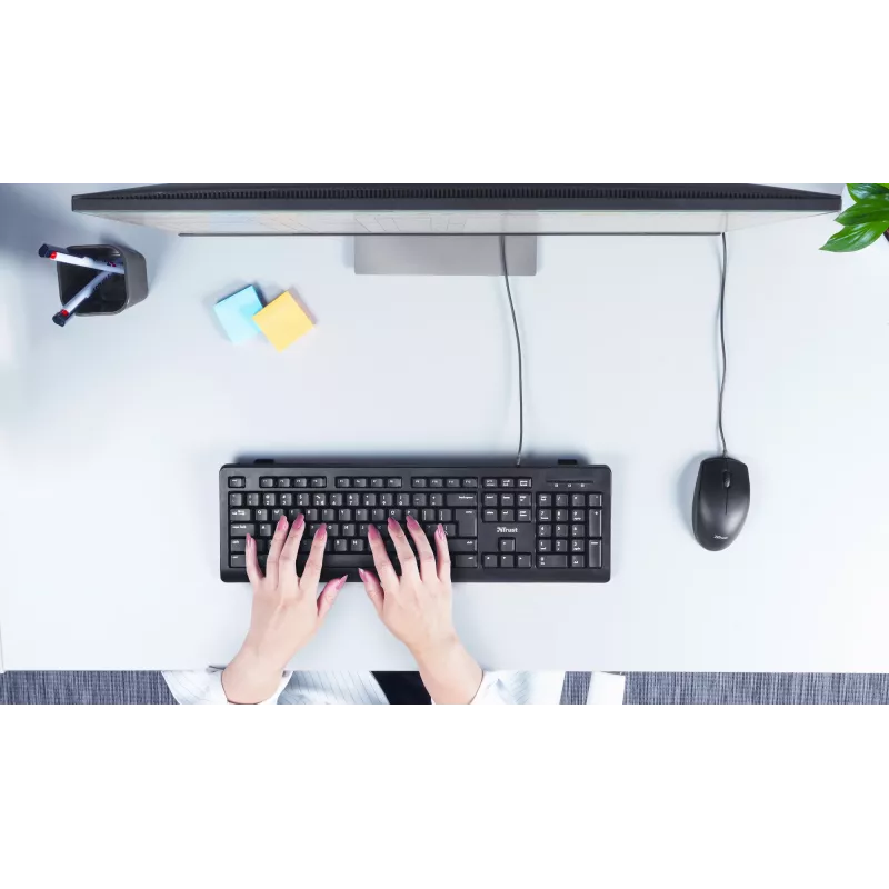 Trust TK-150 klávesnica kancelárska USB QWERTZ nemecká čierna