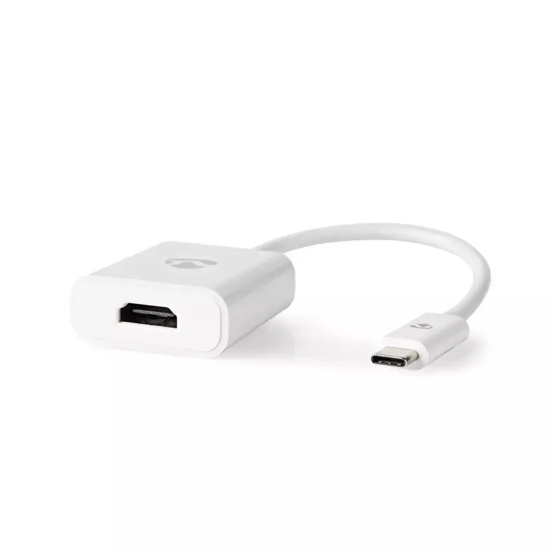 Nedis CCGB64651WT02 adaptér USB-C na HDMI USB 3.2 Gen1, 0,20 m, niklovaný, PVC, biely
