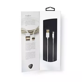 Kábel na mobilný telefón Nedis CCTB39300AL30 hliník 3 m USB A Lightning