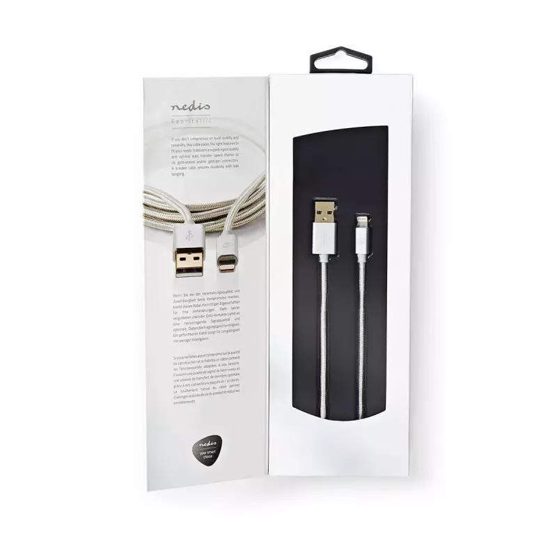 Kábel na mobilný telefón Nedis CCTB39300AL30 hliník 3 m USB A Lightning
