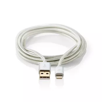Kábel na mobilný telefón Nedis CCTB39300AL30 hliník 3 m USB A Lightning