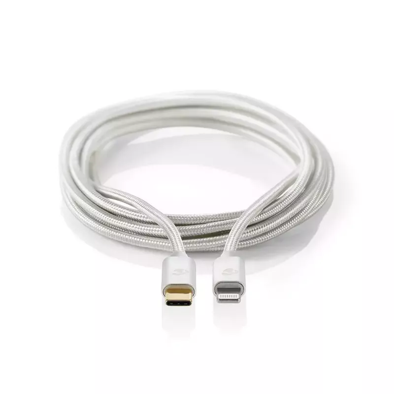Lightning kábel Nedis CCTB39650AL10 1 m hliník USB C