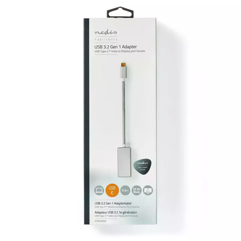 Video kábel adaptér Nedis CCTB64450AL02 0,2 m USB Type-C DisplayPort