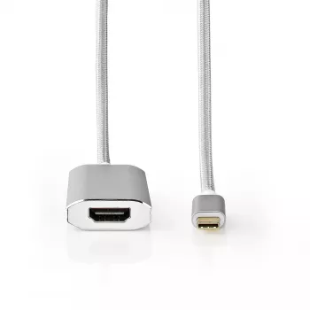 Nedis CCTB64680AL20 video kábel adaptér 2 m HDMI Type-A USB Type-C strieborný