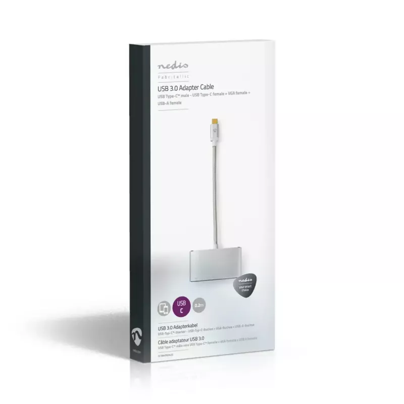 Dokovacia stanica pre notebook Nedis CCTB64760AL02 hliník 0,2 m kábel 5 Mbit/s
