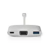 Dokovacia stanica pre notebook Nedis CCTB64760AL02 hliník 0,2 m kábel 5 Mbit/s