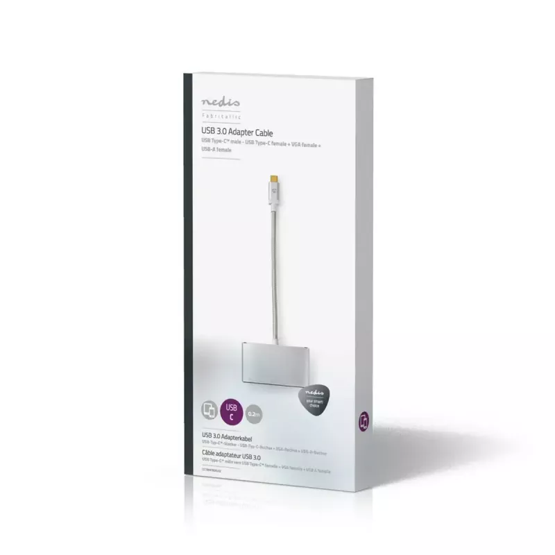 Dokovacia stanica pre notebook Nedis CCTB64760AL02 hliník 0,2 m kábel 5 Mbit/s
