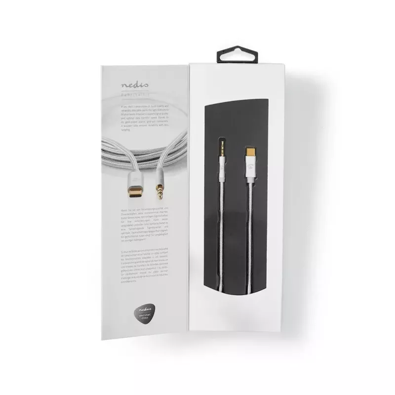 Audio kábel Nedis CCTB65940AL10 1 m USB-C na 3,5 mm hliník