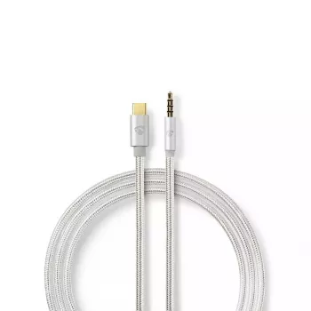Audio kábel Nedis CCTB65940AL10 1 m USB-C na 3,5 mm hliník