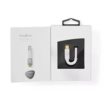 Audio kábel Nedis CCTB65950AL008 3,5 mm konektor samica na USB konektor samec 0,08 m hliník