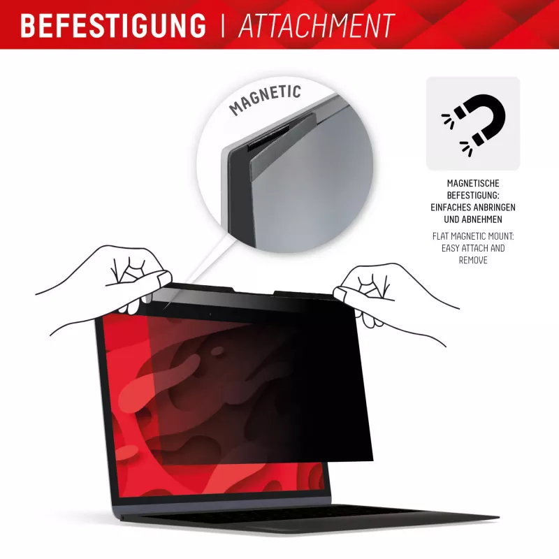 Displex PRIVACY SAFE magnetický 2-smerný ochranný filter na obrazovku pre laptop/notebook 14'' (16:9)