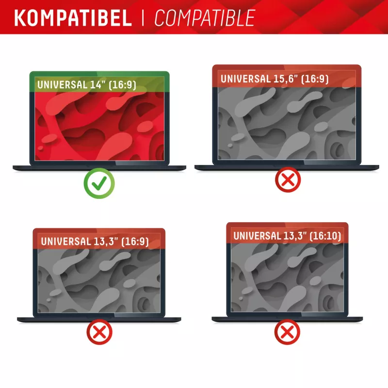 Displex PRIVACY SAFE magnetický 2-smerný ochranný filter na obrazovku pre laptop/notebook 14'' (16:9)