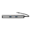 Nedis CCBW64230AT02 viacportový adaptér USB-C 6 v 1, USB 3.2 Gen 1, HDMI, RJ45, 2x USB-A, 2x USB-C, 5 Gbps, sivý