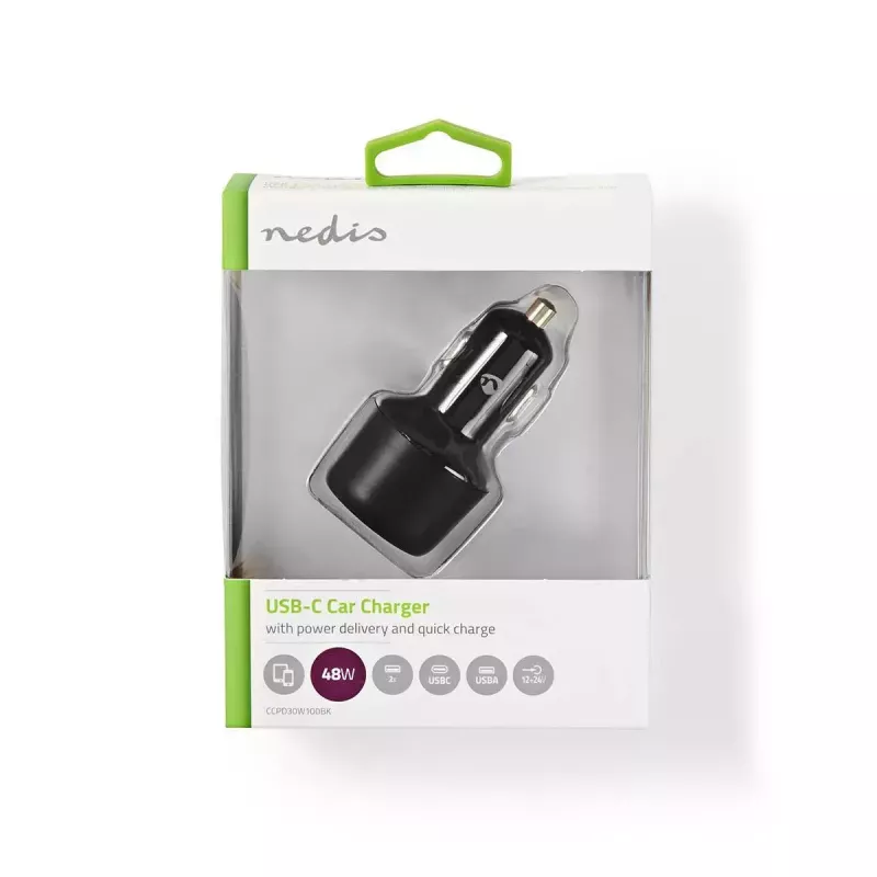 Nabíjačka pre mobilné zariadenia Nedis CCPD30W100BK Smartphone čierna rýchle nabíjanie