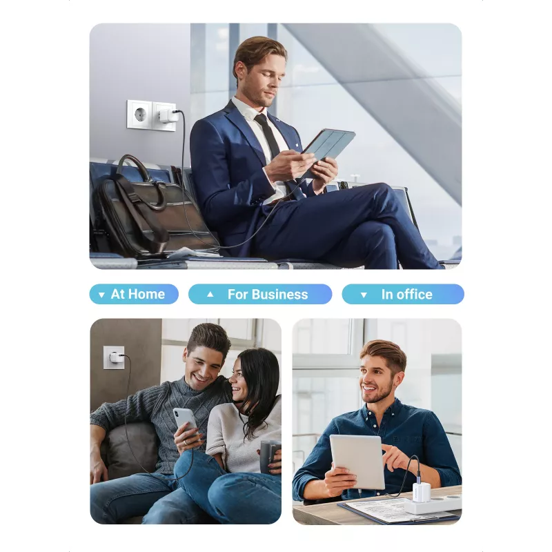 Interiérová nabíjačka Ugreen 15324 univerzálna biela AC 1 USB Type-C port