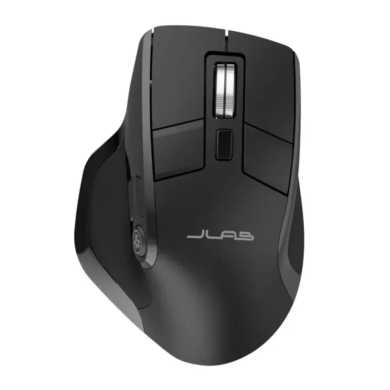 JLab Audio Epic Office pravoruká bezdrôtová myš — Bluetooth + USB Type-A, optická 2400 DPI, 9 tlačidiel, koliesko, čierna