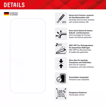 Displex ochranná fólia displeja + puzdro pre Apple iPhone 15 Pro, Eco montážny rám, odolná proti poškriabaniu