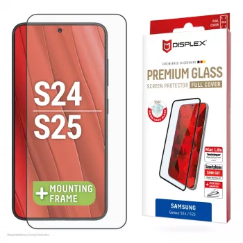 Displex Full Cover Screen Protector (10H) pre Samsung Galaxy S24/S25, Eco-Montagerahmen, plné prekrytie