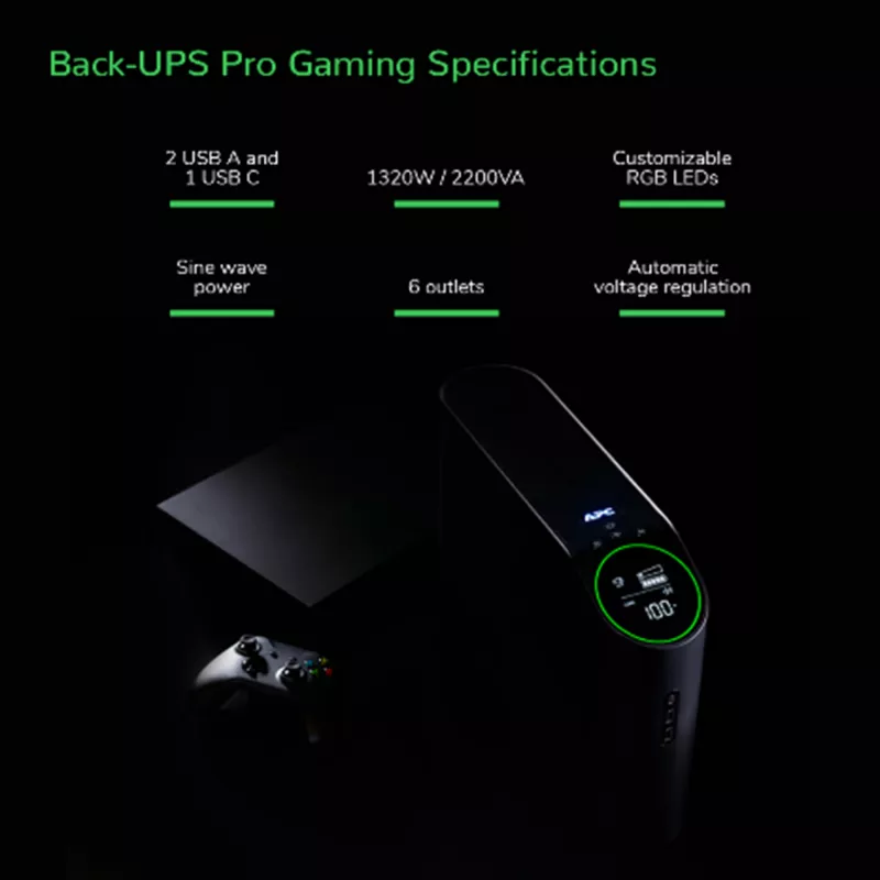 APC Back-UPS Pro BGM2200B-GR - 2200VA/1320W, 4x Schuko & 2x C13 zásuvky, 3x USB nabíjačka, USB dátový port