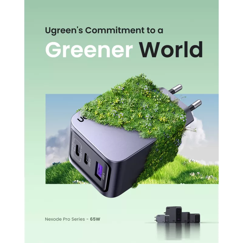 Ugreen 25871 mobilná nabíjačka univerzálna sivá AC rýchle nabíjanie interiérová