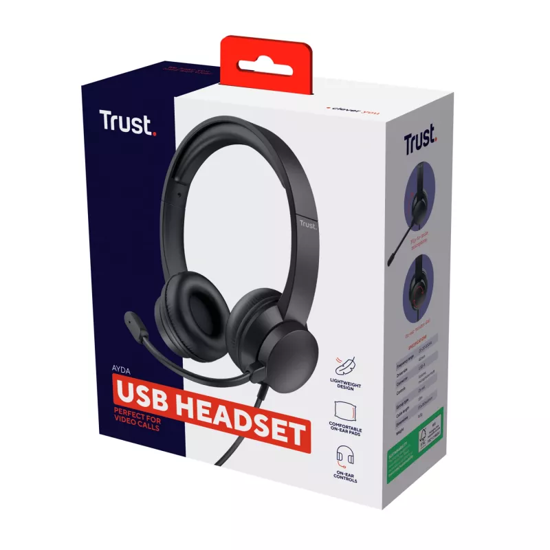 Trust Ayda headset káblový headset head-band hovory/hudba čierny