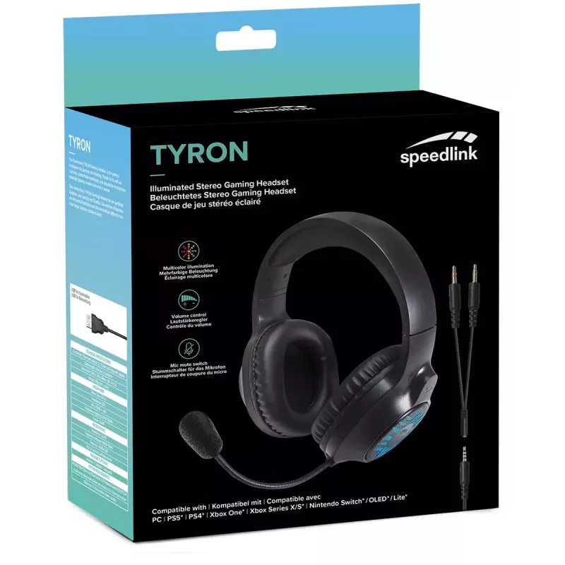 Headset SPEEDLINK TYRON káblový herný čierny
