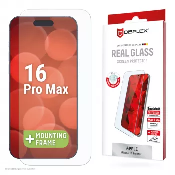 Displex ochranná fólia displeja (10H) pre Apple iPhone 16 Pro Max, Eco montážny rám, odolná proti poškriabaniu