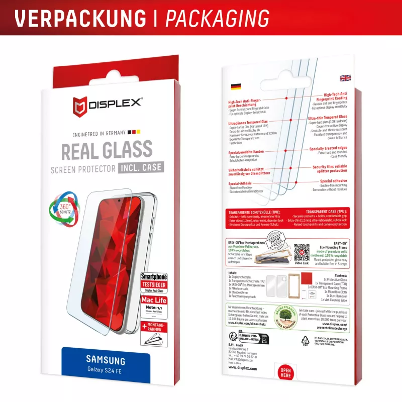 Displex Real Glass + puzdro, set pre Samsung Galaxy S24 FE, 02052