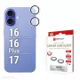 Displex Premium sklo na kameru, iPhone 16/16 Plus/17 sklo, 10H, Single Rings, DLC, transparentné, Quick Mount
