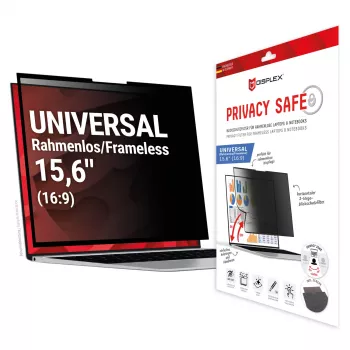 Displex PRIVACY SAFE vyberateľný 2-cestný privacy filter pre laptop/notebook (randlos/frameless) 15,6'' (16:9)