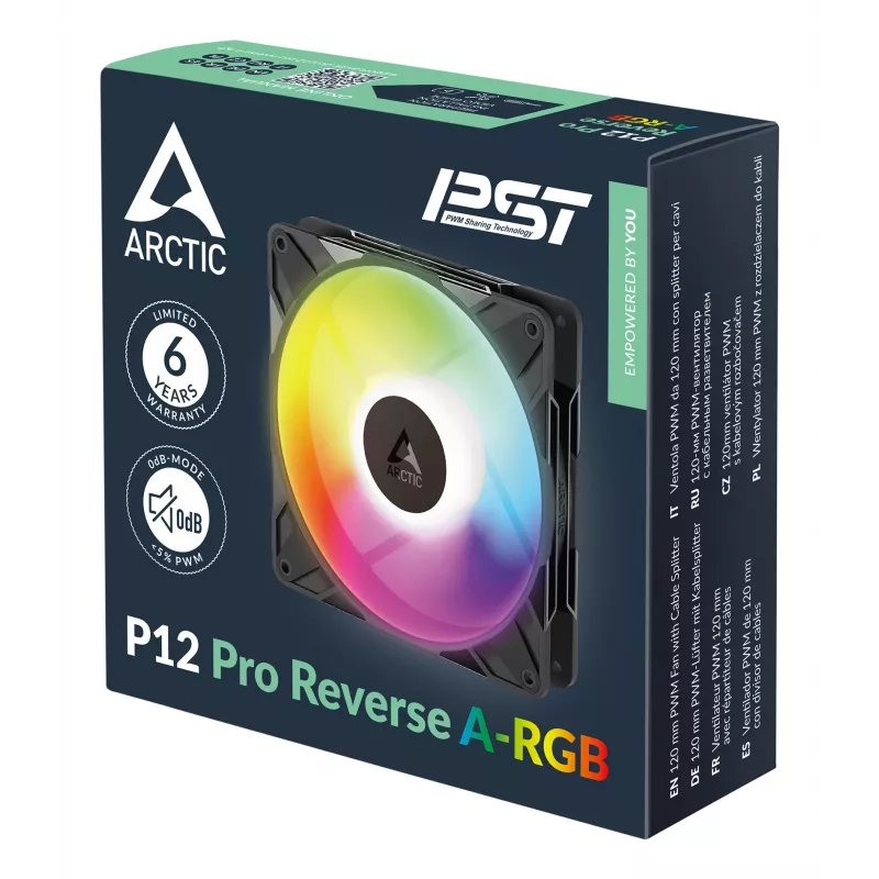 ARCTIC Freezer P12 Pro Reverse A-RGB - balenie 3 ks skriňových ventilátorov 12 cm čierny 3 kusy