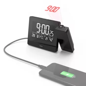 Hama Plus Charge digitálny budík čierny