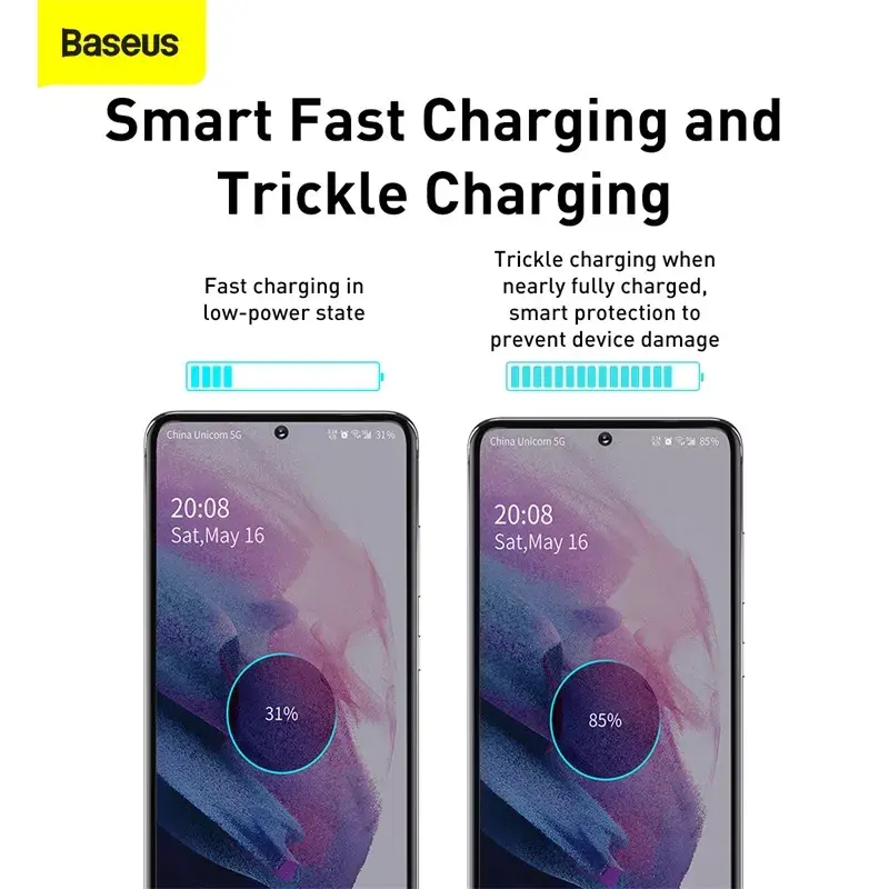 Baseus Super Si interiérová nabíjačka biela rýchlonabíjanie 12V 1xUSB-C