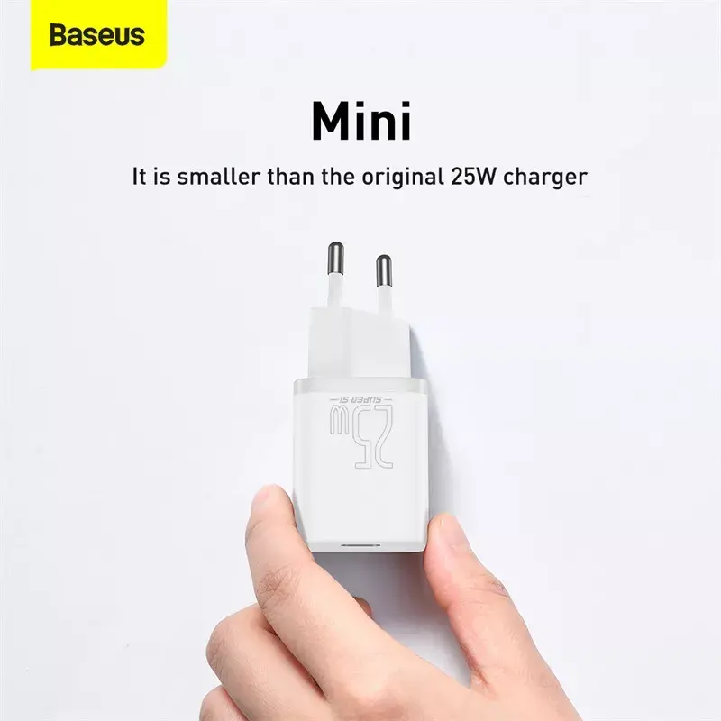 Baseus Super Si interiérová nabíjačka biela rýchlonabíjanie 12V 1xUSB-C