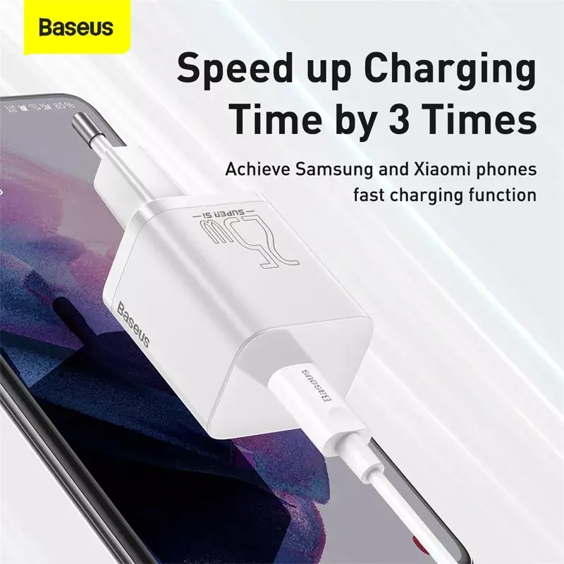 Baseus Super Si interiérová nabíjačka biela rýchlonabíjanie 12V 1xUSB-C