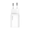 Baseus Super Si interiérová nabíjačka biela rýchlonabíjanie 12V 1xUSB-C