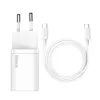 Baseus Super Si interiérová nabíjačka biela rýchlonabíjanie 12V 1xUSB-C