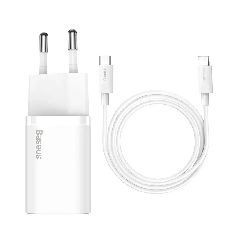 Baseus Super Si interiérová nabíjačka biela rýchlonabíjanie 12V 1xUSB-C
