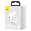 Baseus Super Si interiérová nabíjačka biela rýchlonabíjanie 12V 1xUSB-C