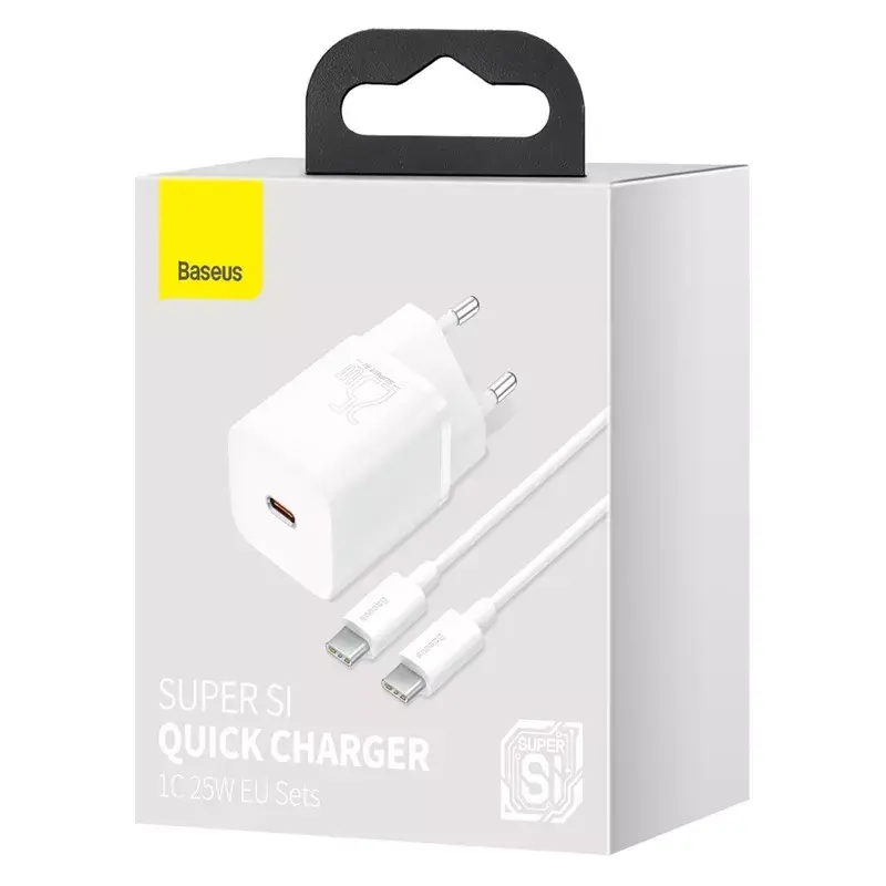 Baseus Super Si interiérová nabíjačka biela rýchlonabíjanie 12V 1xUSB-C