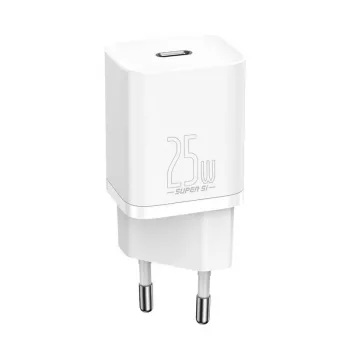 Baseus Super Si interiérová nabíjačka biela rýchlonabíjanie 12V 1xUSB-C