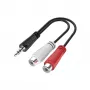 Hama 00200350 stereo audio adaptér jack 3,5 mm (M) na 2x RCA (F), 0,15 m, čierny